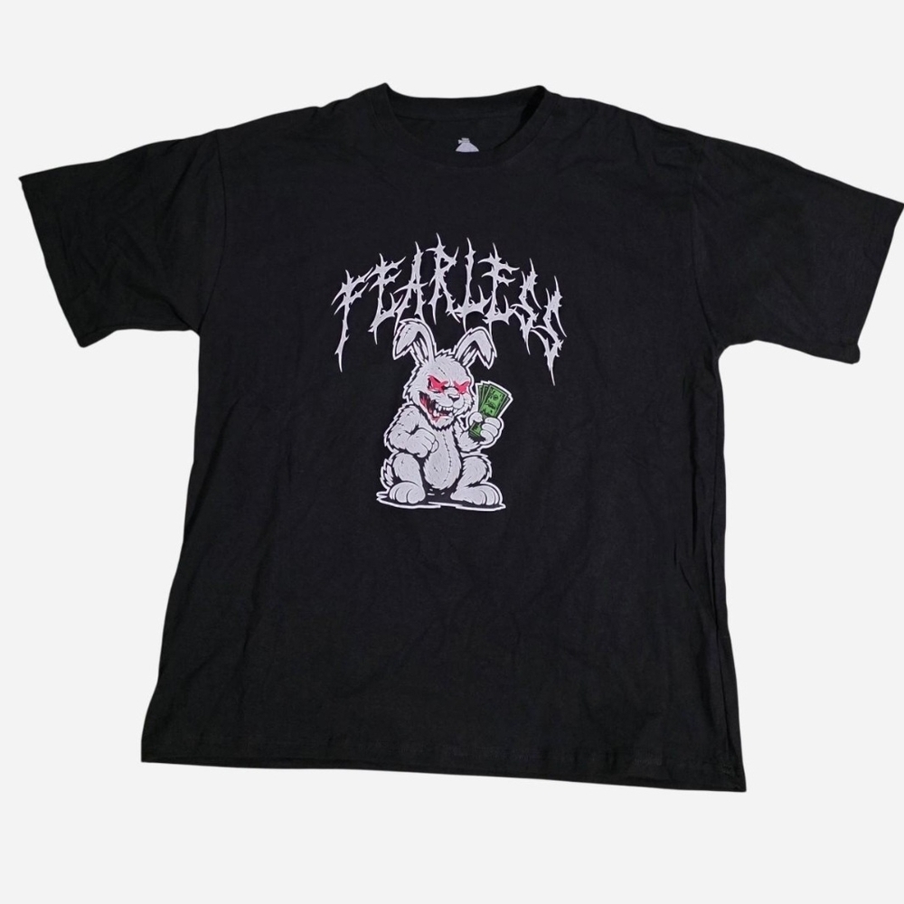 NEW Launder Fearless Rabbit Black T-Shirt Size Large NWOT Read Description